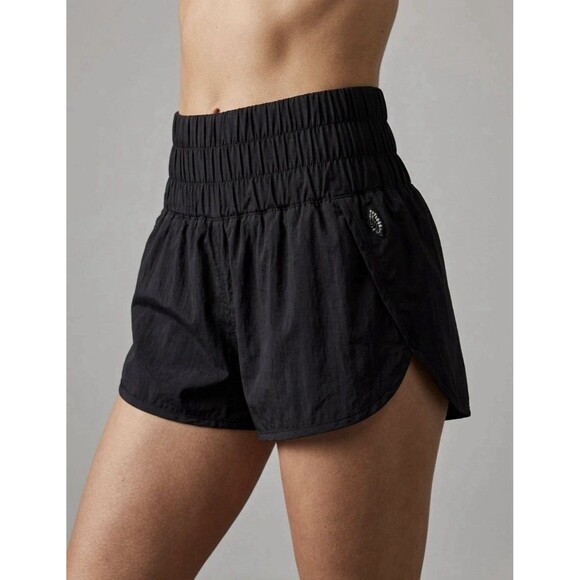 Free People Pants - FP Movement "The Way Home" Run Shorts | Black | Women’s Size Large Smocked